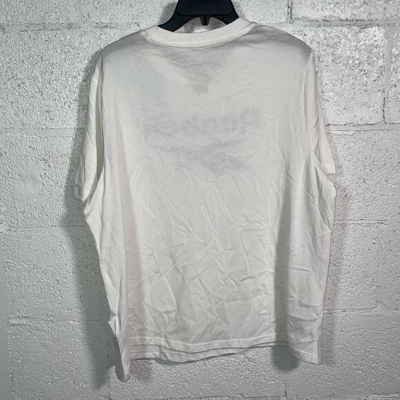 Reebok Plus Size cropped  Logo T-Shirt white 1X - Picture 3 of 6